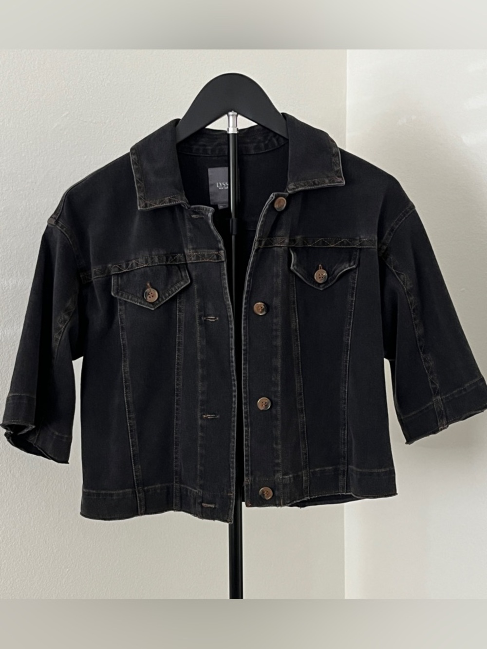 🖤 LYSSE New York Cropped Black Denim Jacket | Chic City Energy